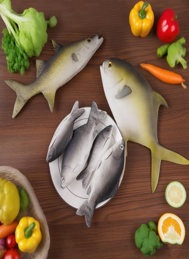 jiebor 6PCS Fake Fish Realistic Artificial Halloween Mode Rubber Sea Fish for Kitchen Home Market Display Decoration Photography Props - Image 4